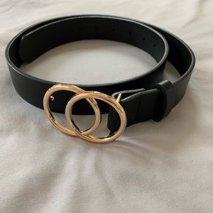 Women’s Black Belt with Gold Rings